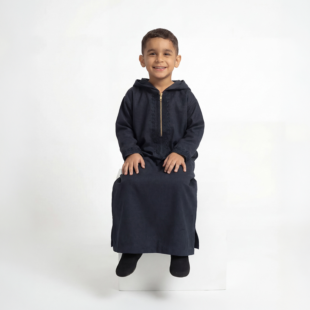 Kids Wool Thawb Midnight steel