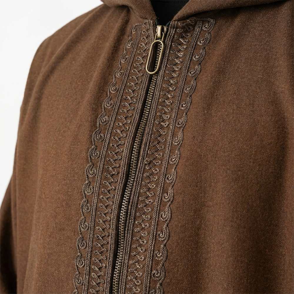 Wool Thawb Saddle Brown