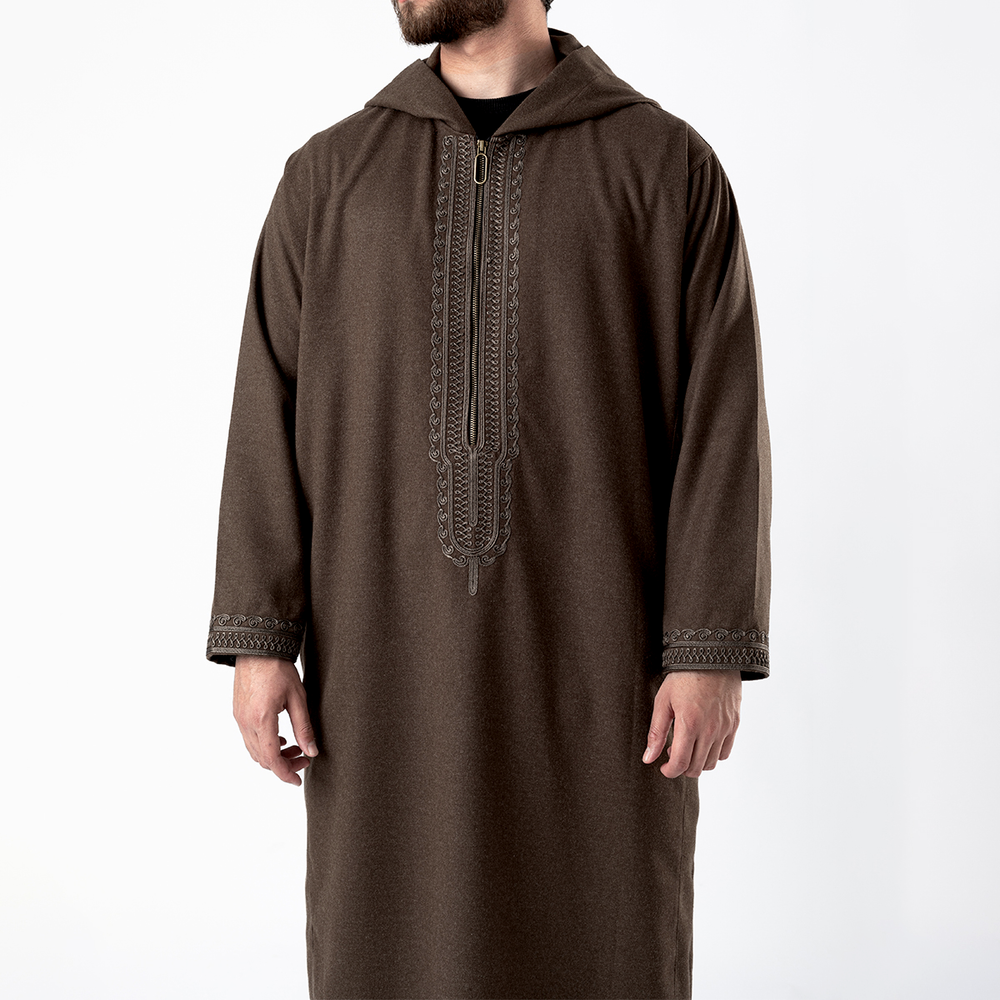 Wool Thawb Dark Brown